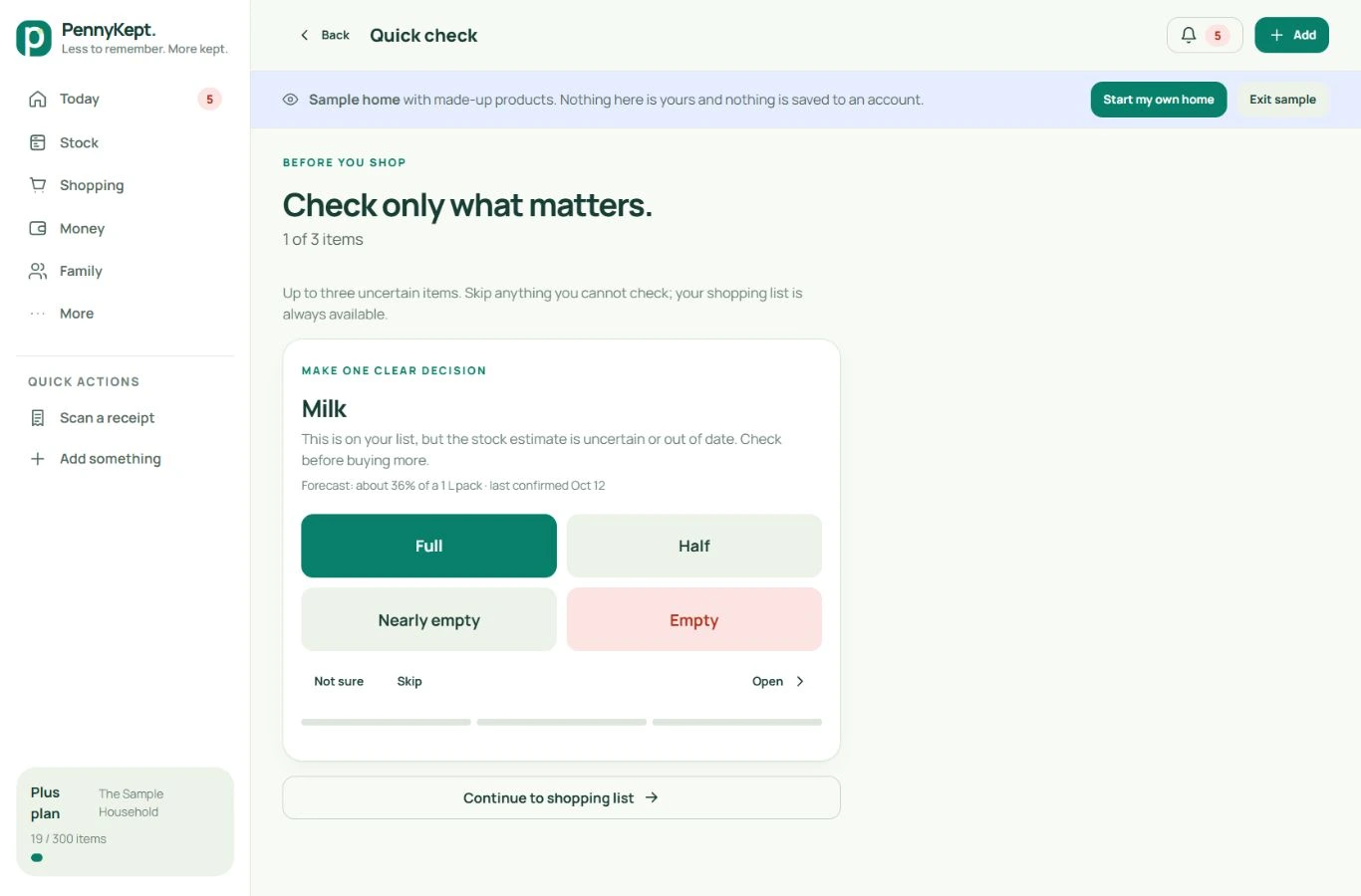 Quick check: real desktop app screen with fictional data